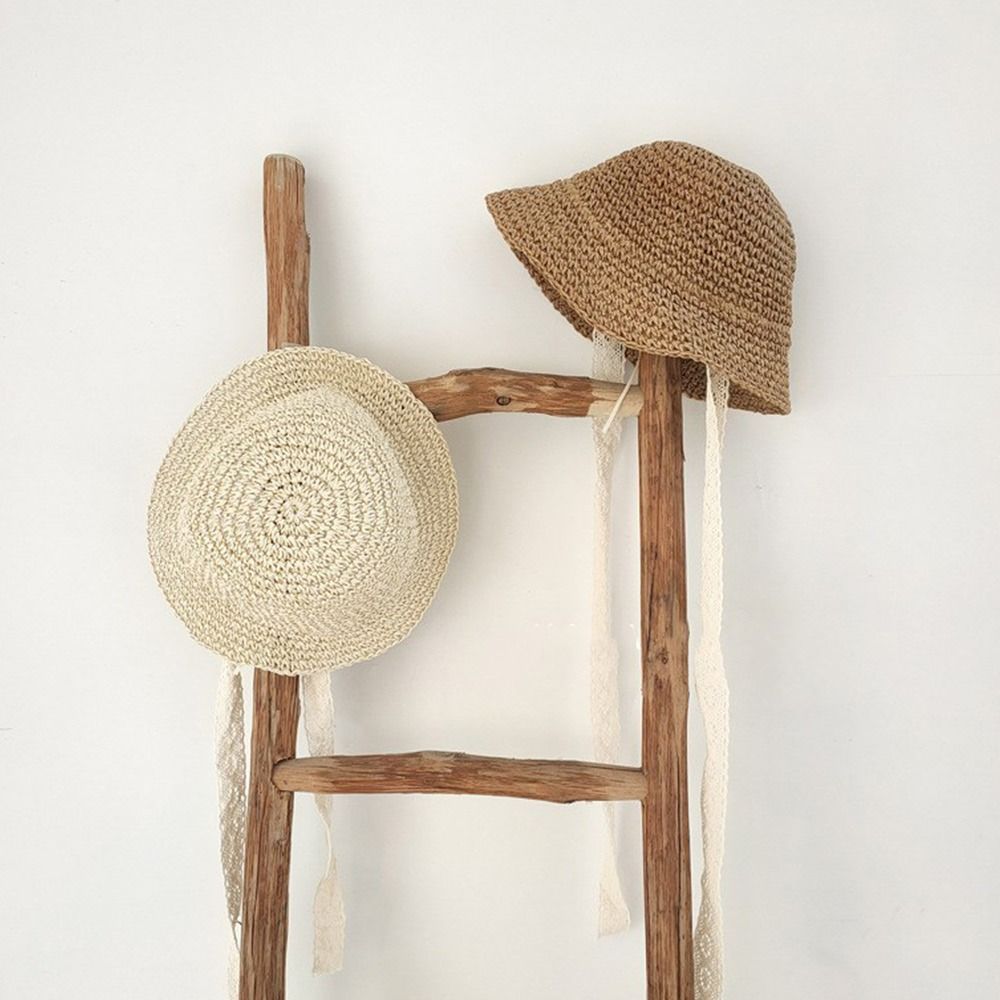 Summer Casual Sun Protection Straw Cap Bea Hat Lace  Hat Panama Cap