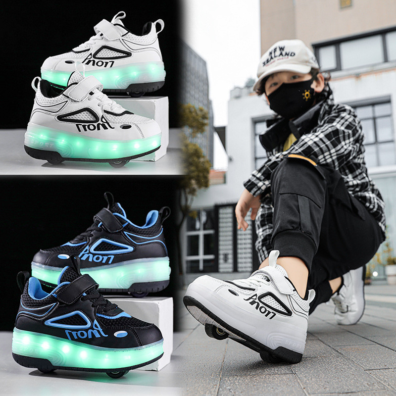 Model Tren Pria  Wanita Anakanak  B 2023, Sepatu Heelys Pengisi Daya LED Serbaguna Anti Selip Ringan
