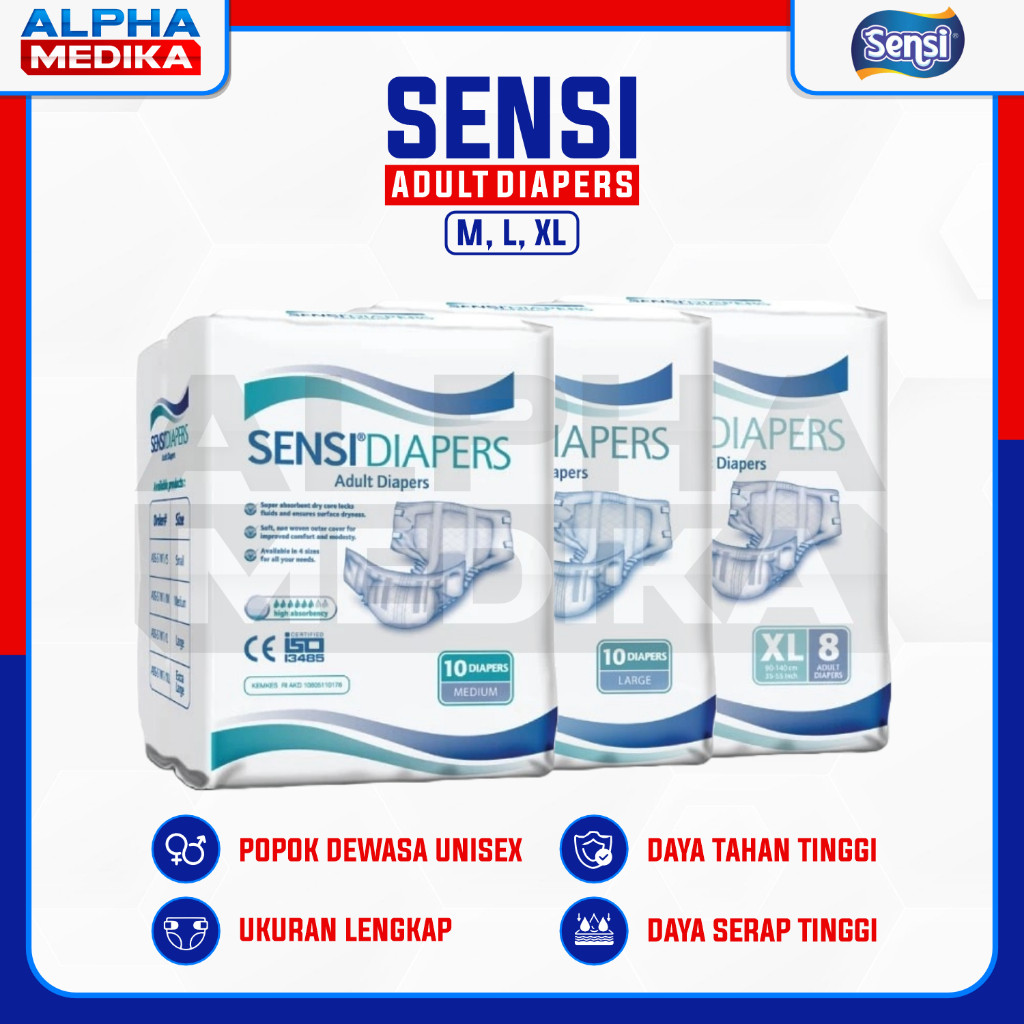 SENSI DIAPERS Adult Diapers Popok Dewasa Size XL / Diapers Sensi ADULT XL8