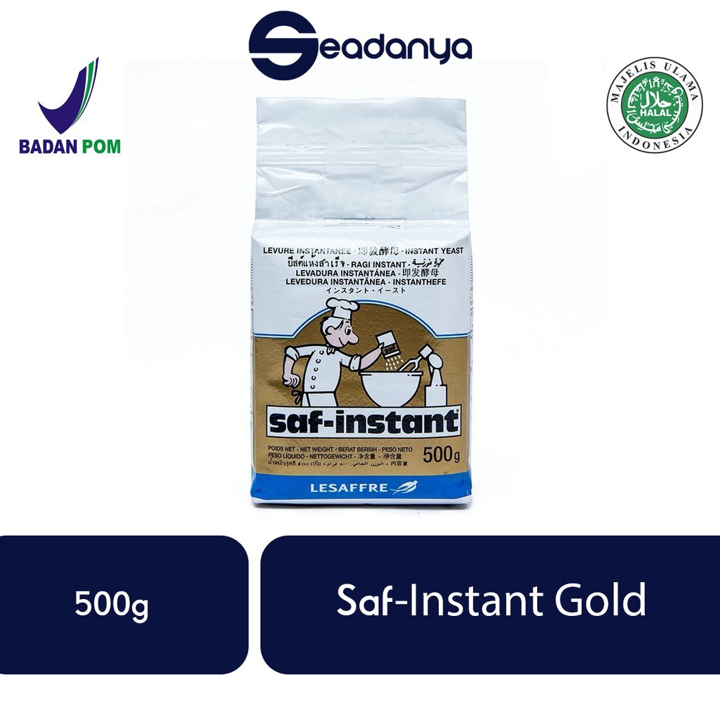 Saf Instant Gold Ragi Instant 500g Instan Yeast - Pengembang Roti , Kue , Makanan - Halal MUI & BPOM