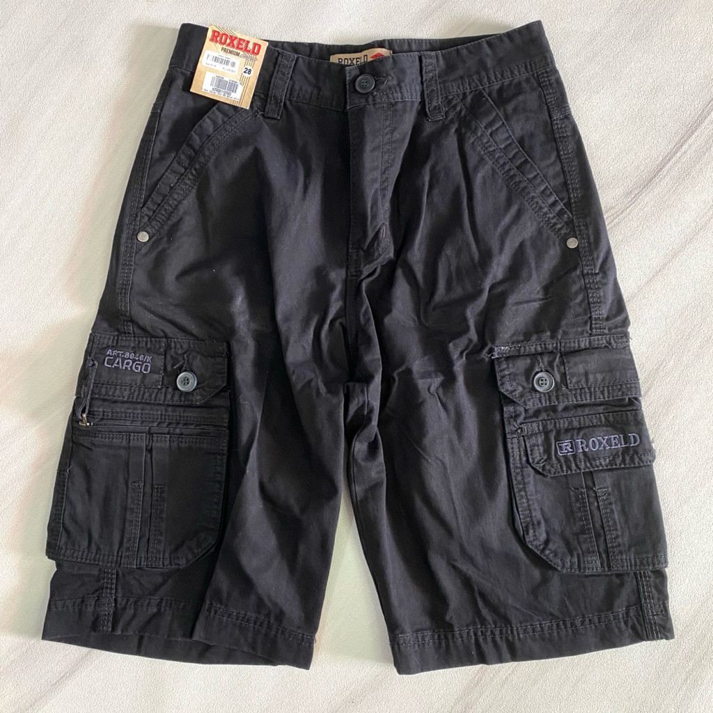 CELANA CARGO PENDEK PRIA  ROXELD PROMO BLACK
