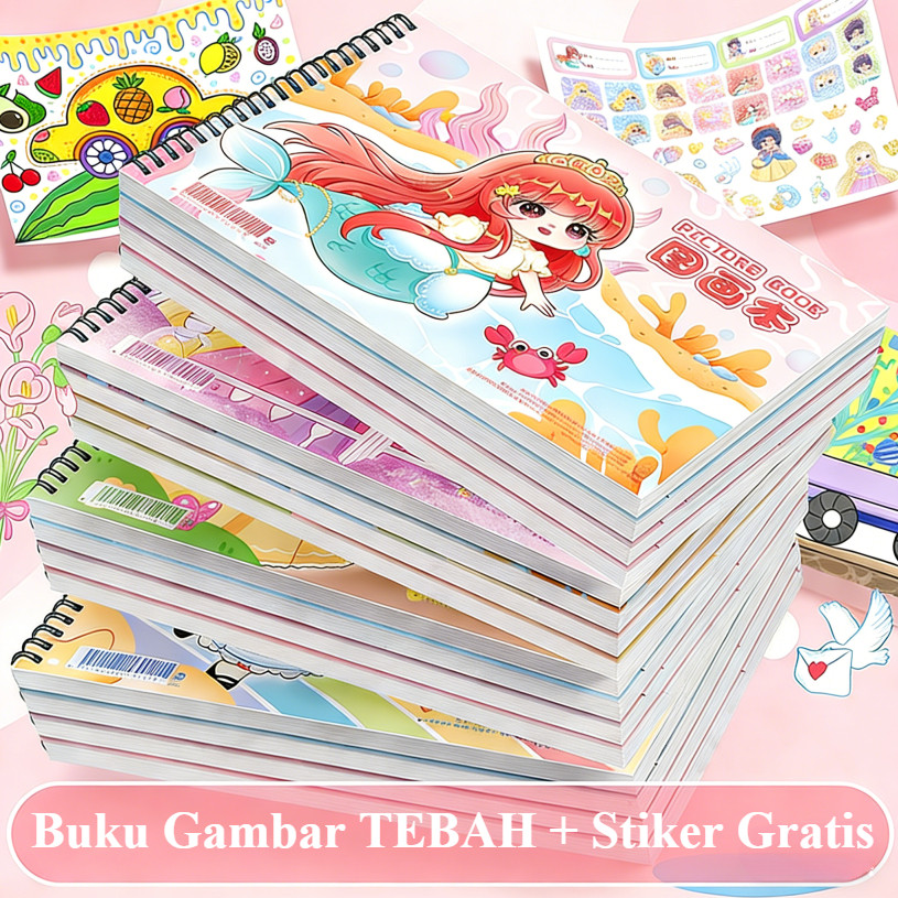 Buku Gambar Kosong Anak TK & SD, Kertas Tebal A4 untuk Lukisan & Mewarnai - Buku Menggambar Anak