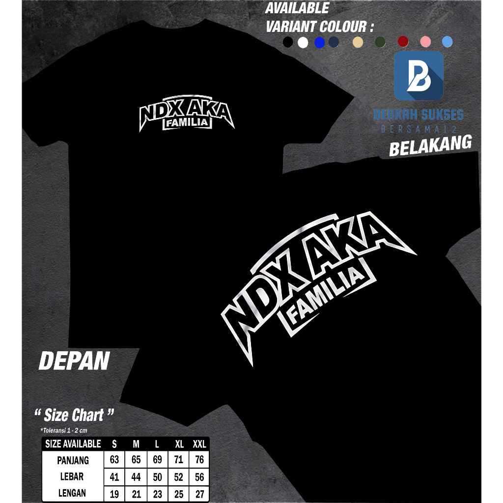 Kaos NDX AKA White Kaos Pria- Tshirt Unisex Baju NDX AKA Familia Cotton Combed