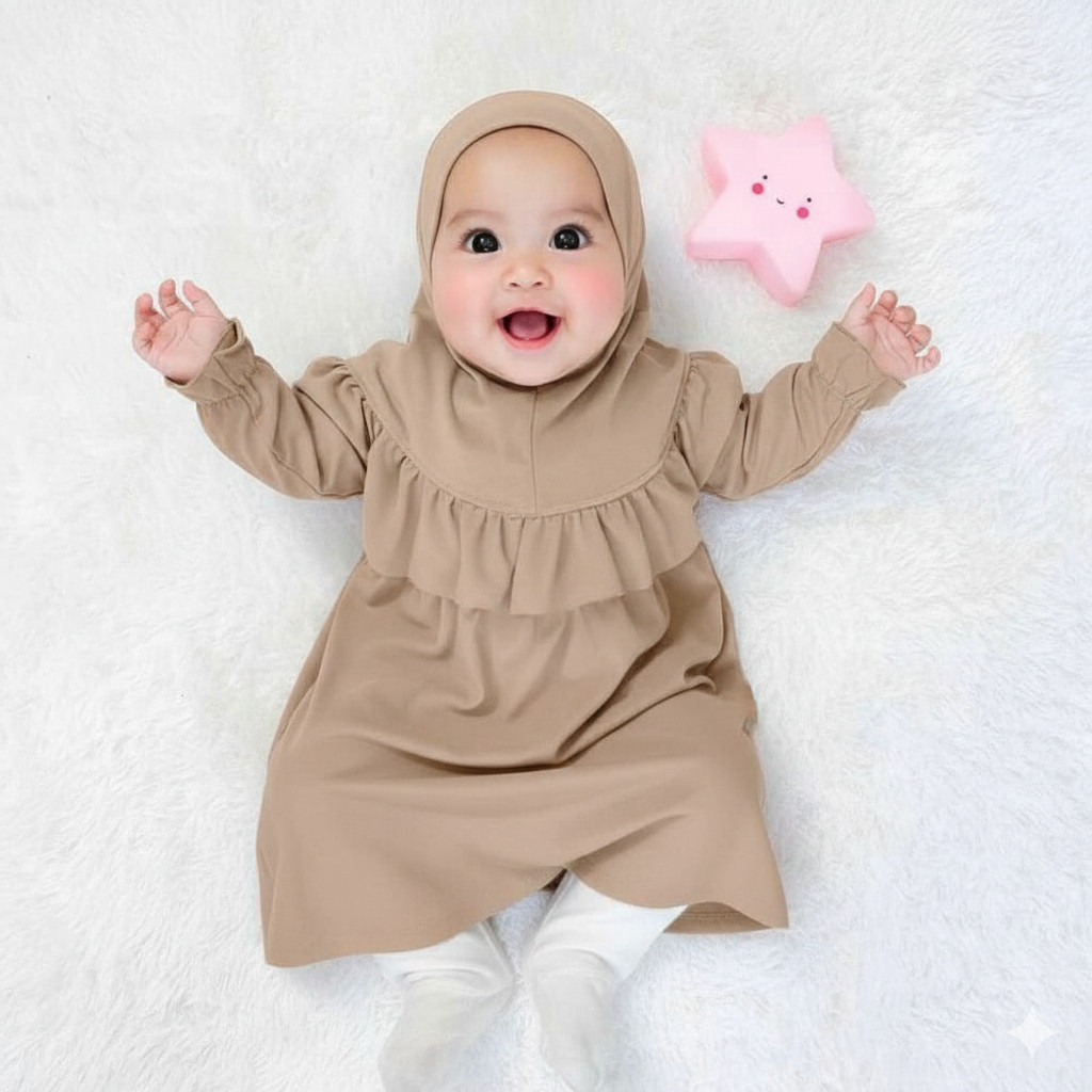 KEMED - Baju Muslim Bayi Baru Lahir / Newborn Dress Muslimah Anak Lucu Murah