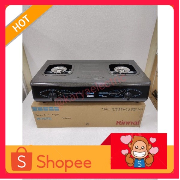 KOMPOR GAS RINNAI 2 TUNGKU TURBO 712 TG HITAM