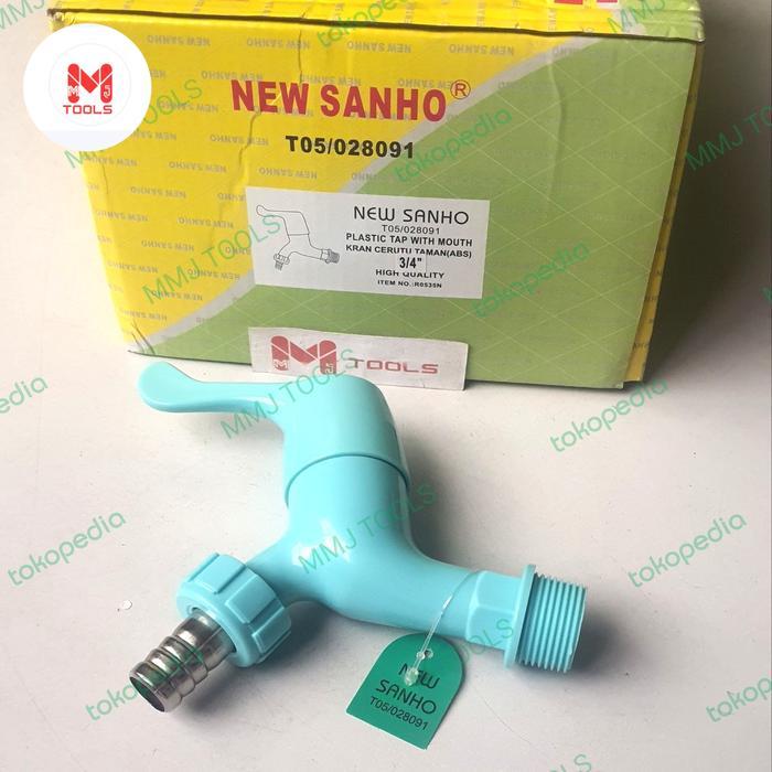 Kran Pvc Taman SANHO Engkol 3/4" -  NEW SANHO Kran Pvc Taman Engkol