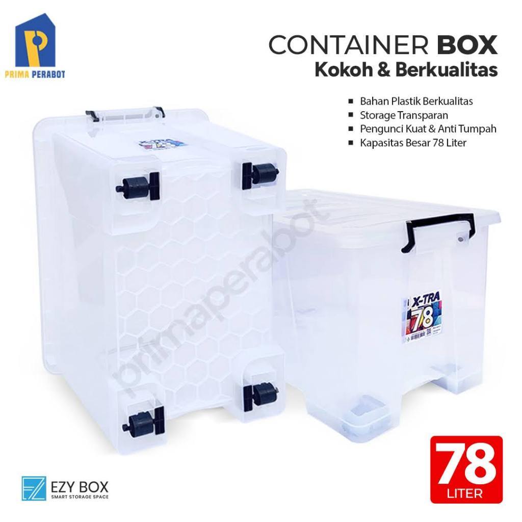Storage Box Transparan 78 Liter Container Penyimpanan Boks Besar