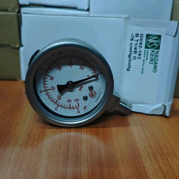 pressure gauge vacuum nagano -76cmhg(-30 inhg size 2.5 inch drat 1/4"