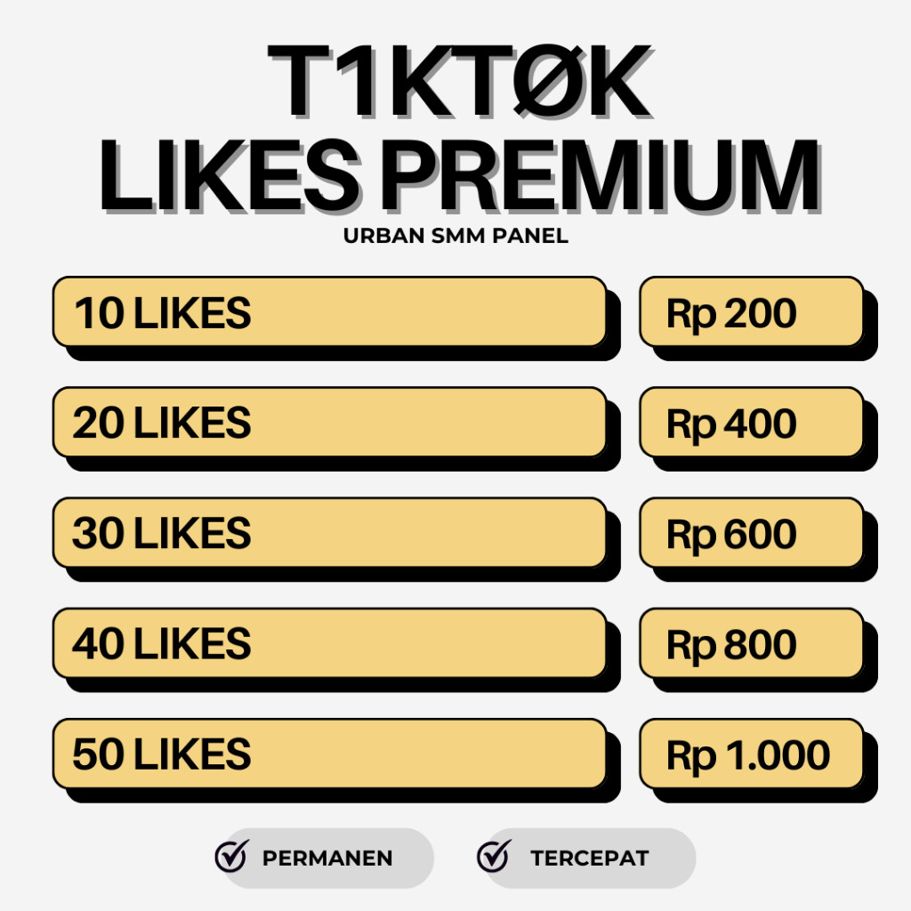 PROMO  - ️Like Tiktok.FYP Permanen No Drop Premium High Quality AKY