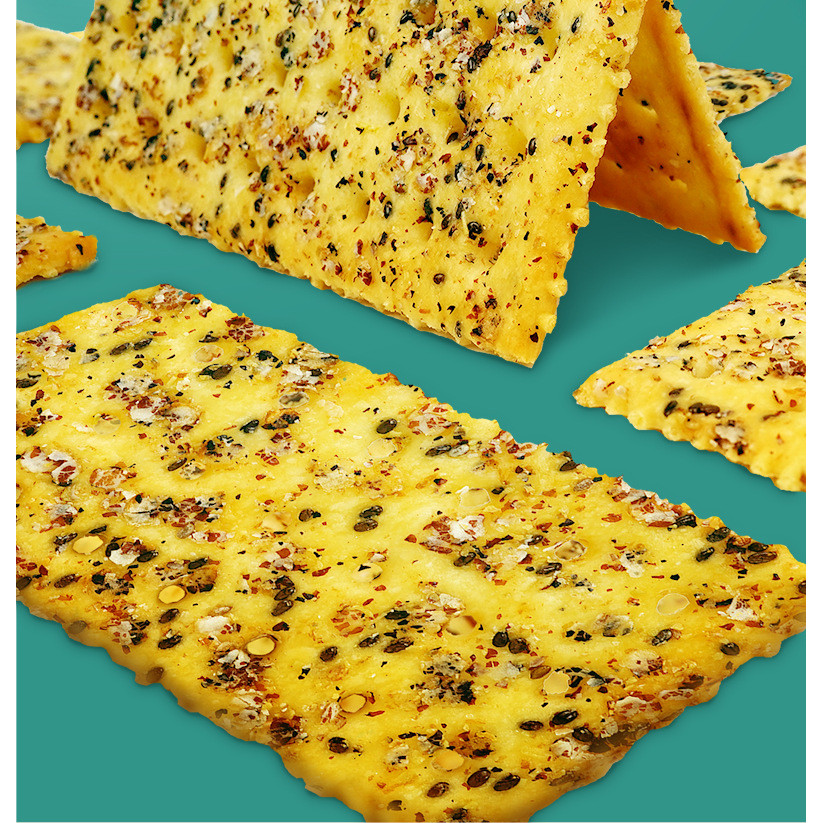 Chia Seed Tri-Color Quinoa Soda Crackers Savory Biscuits Soda Crispy Crackers Meal Replacement Whole