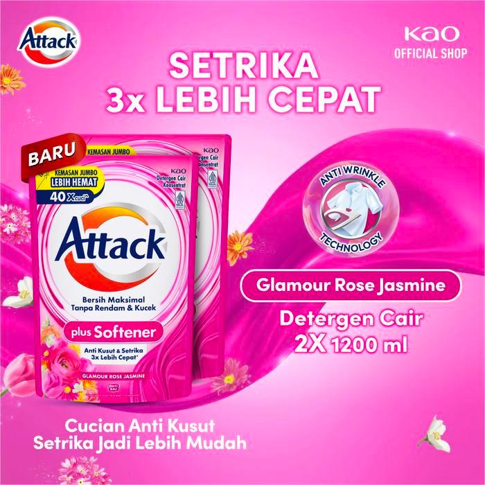 [Special Creator] Attack Plus Softener 1200ml Twinpack - Deterjen Cair Untuk Mesin Cuci
