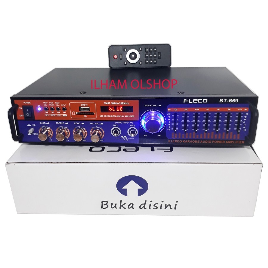 Amplifier FLECO BT-669 Bluetooth Stereo Ampli + USB + FM Radio