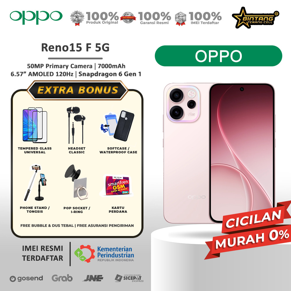 Oppo Reno 15F 5G ram 12/256gb ram 8/256gb ram 8/128gb reno15f 5g Garansi Resmi