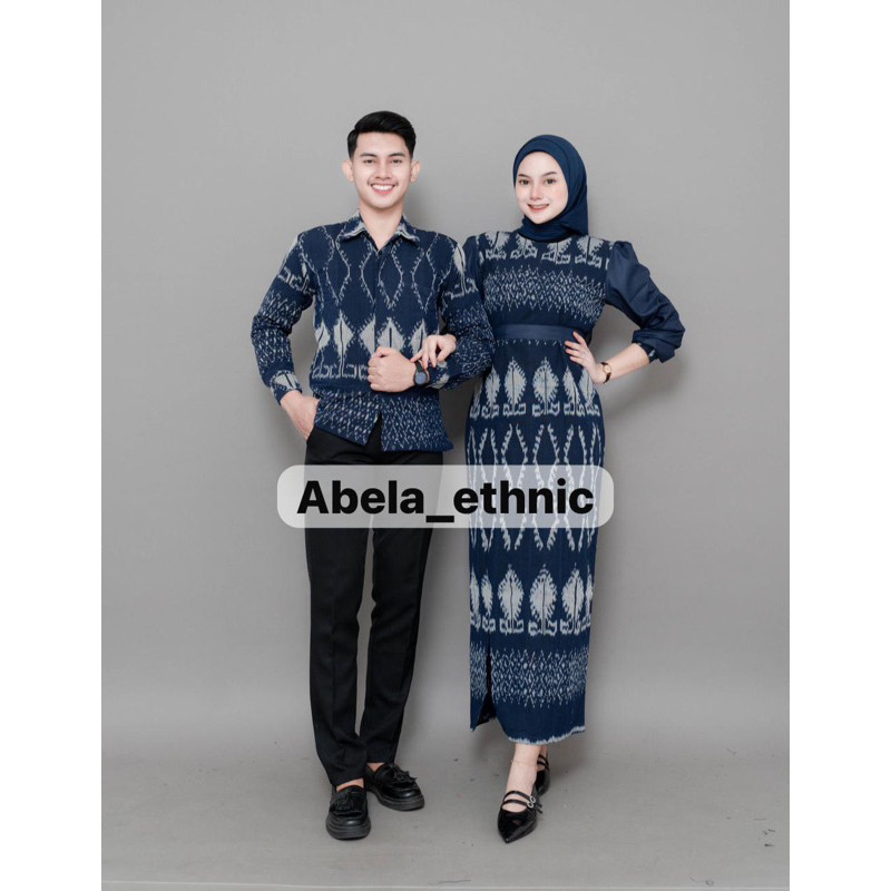 KARTINI COUPLE TENUN NAVY - BAJU TENUN COUPLE - COUPLE TENUN KONDANGAN