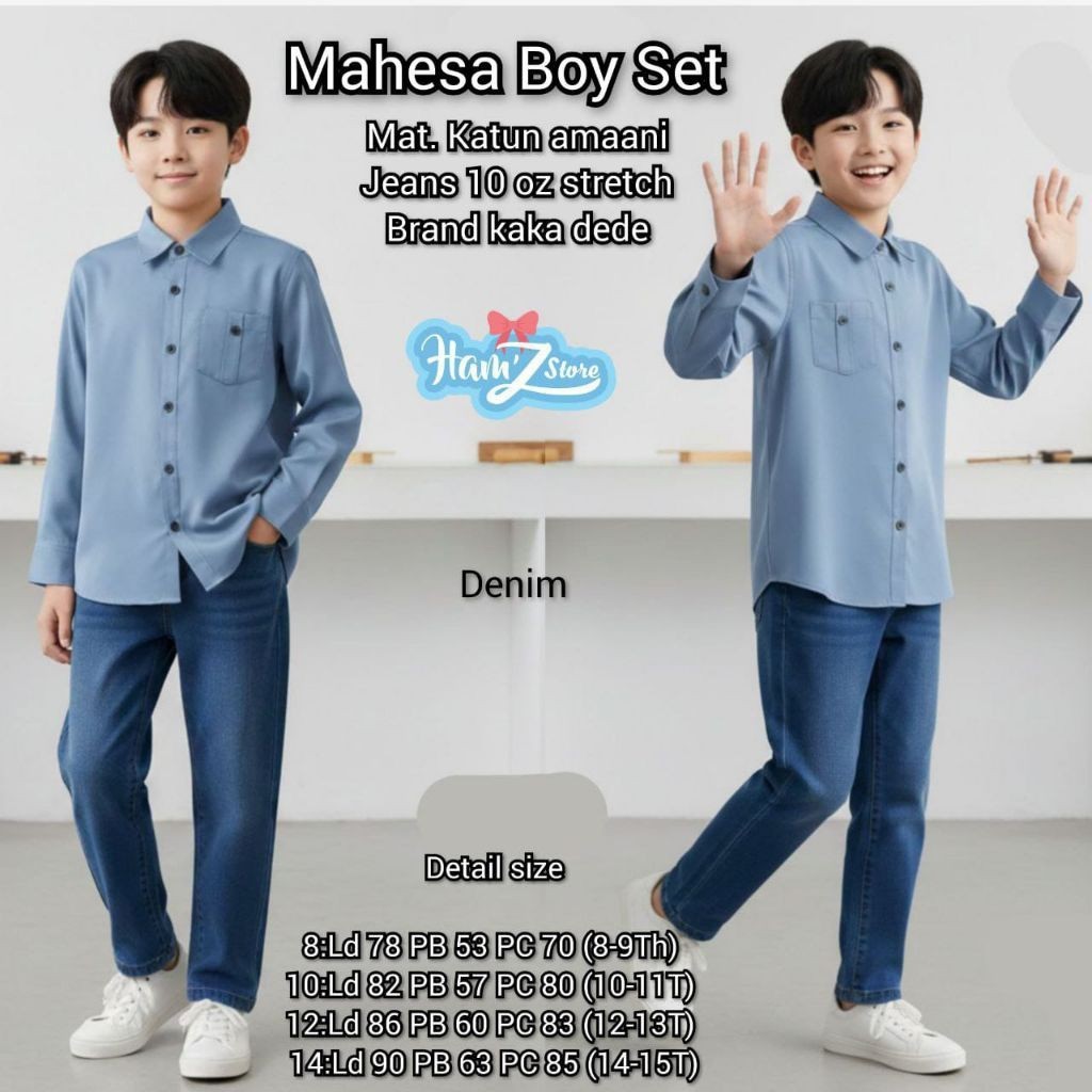 2001    Mahesa setelan kemeja lengan panjang dan celana jeans anak laki-laki by Ham'z Store