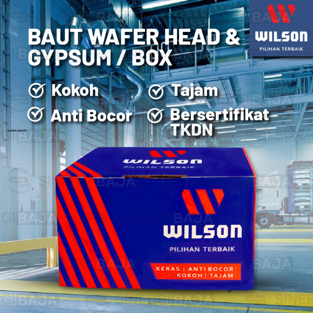 Wilson Screw | Sekrup | Gypsum | Drywall | Waferhead | Baut Rata - 1 Box