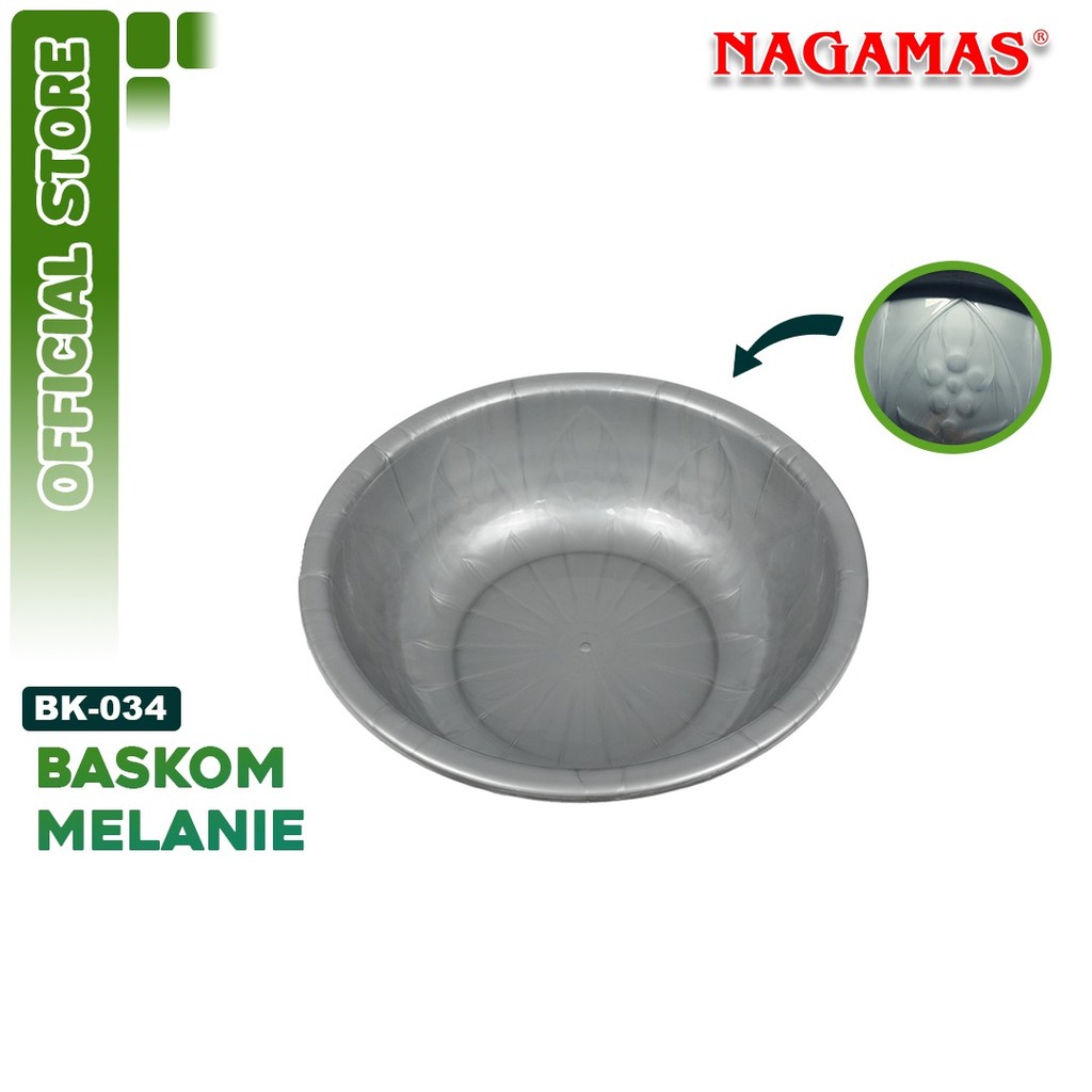 NAGAMAS Melanie Baskom Plastik 34 Cm Wadah Makanan Plastik Tebal Food Grade BPA Free BM034