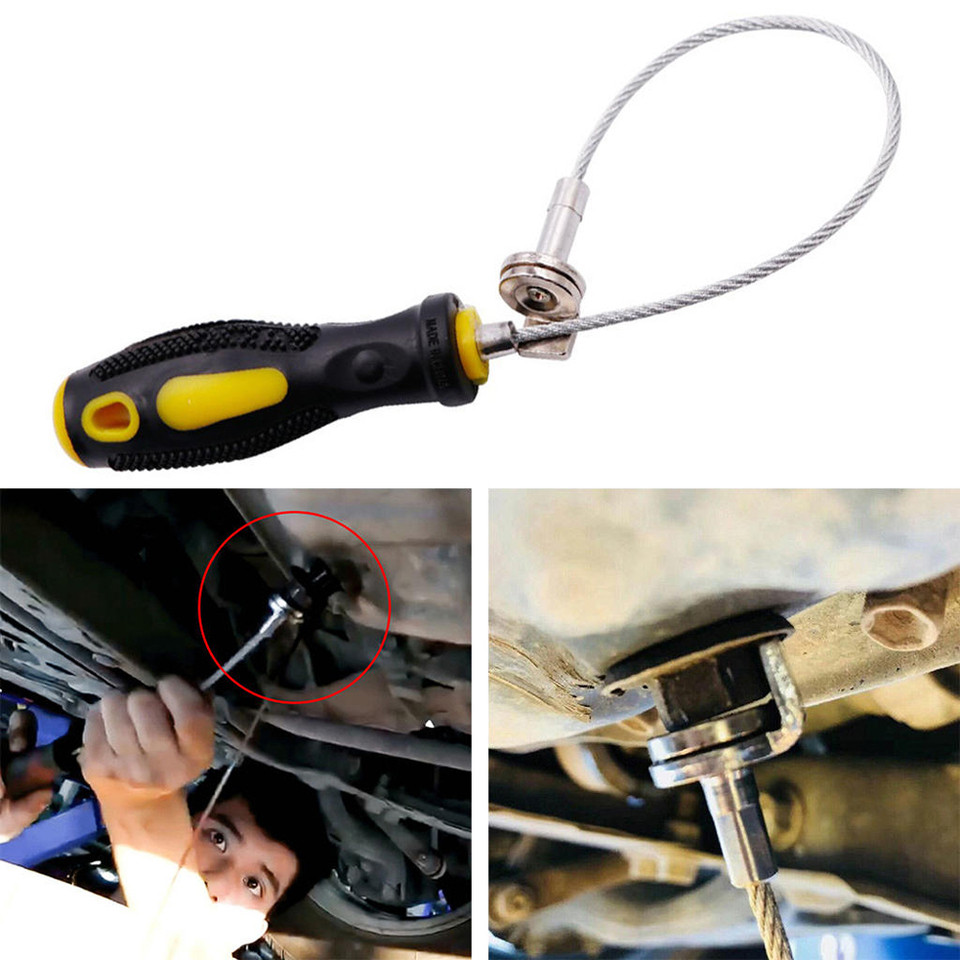 Oil Drain Plug Removal Tool Magnetic Oil Plug Remover Wrench Anti Scald Auto Car Oil Drain Wrench Au