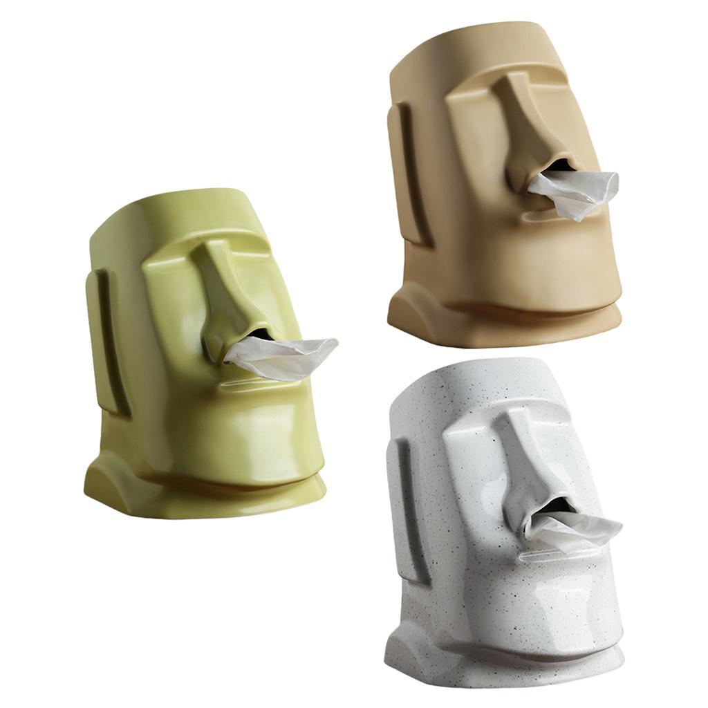 Creative Moai Tissue Holder Box – Decorative Cover spenser Easter Island Sculpture Moai Bathroom Van