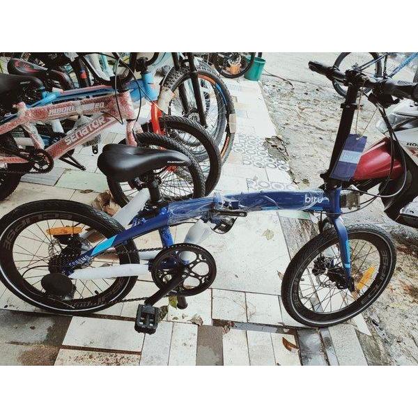 Sepeda Lipat Element Ecosmo biru 20in