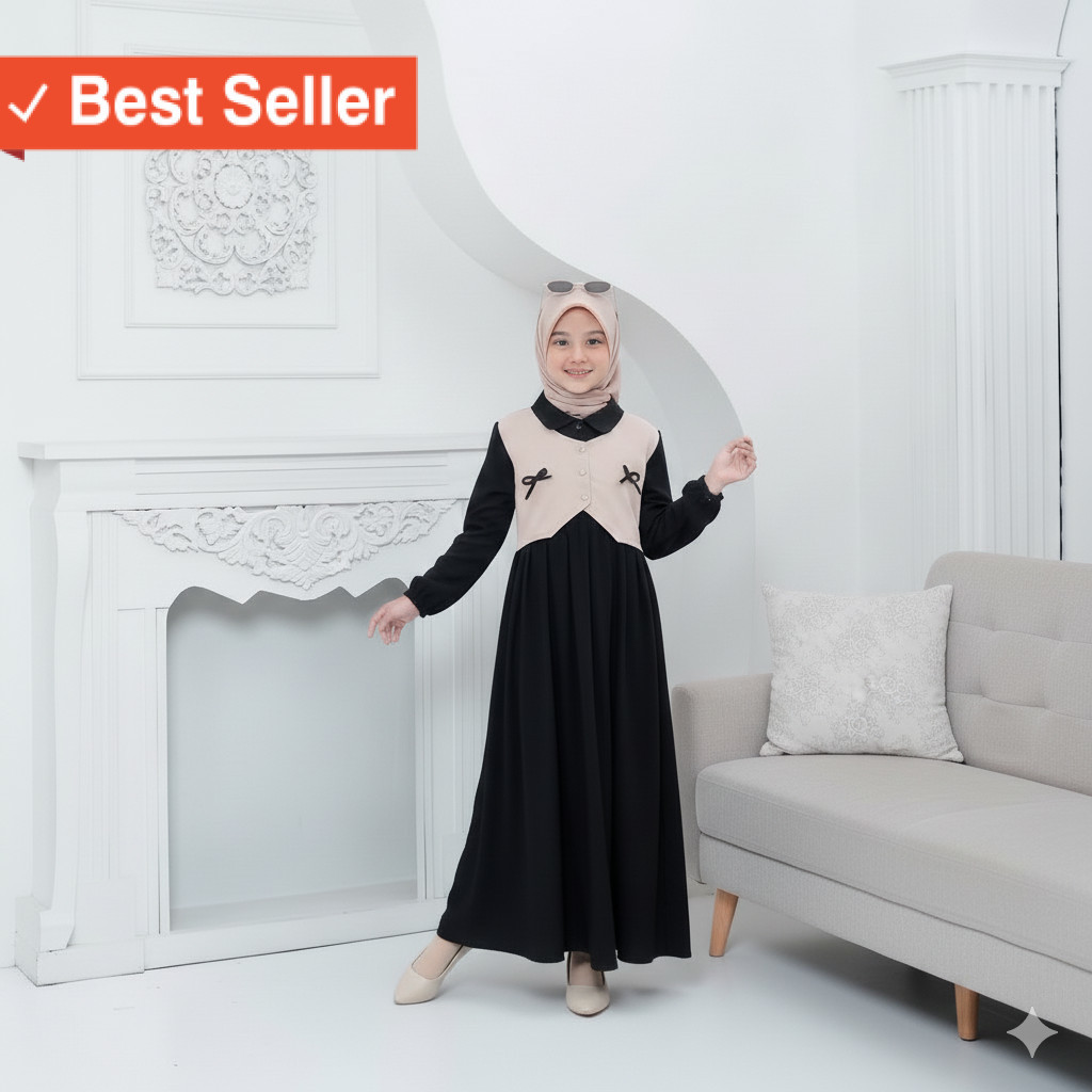 Busana Muslim Anak perempuan Murah gamis cantik / Gamis Muslim Rompi Anak Perempuan Remaja Terbaru U