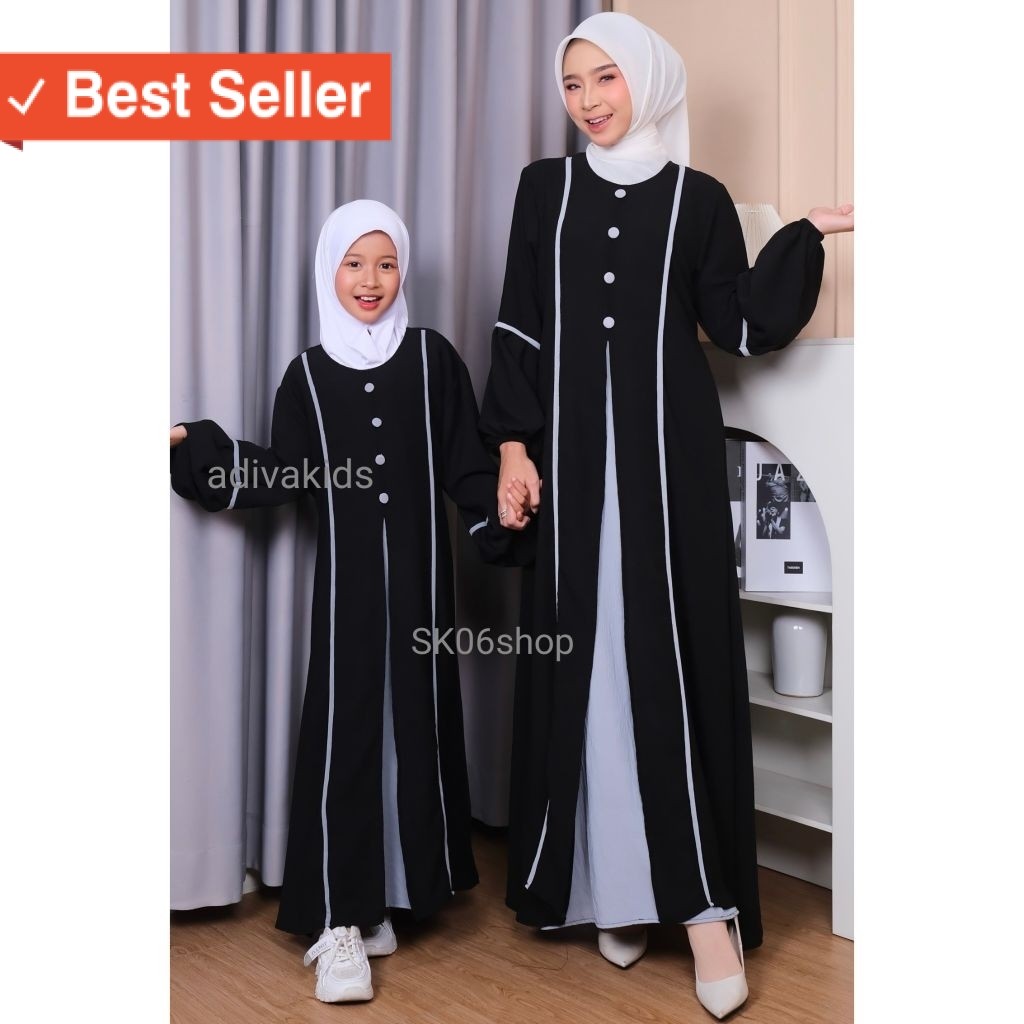 Busana Muslim Anak perempuan Murah gamis cantik / Zahira Abaya hitam terbaru/abaya cringkle ibu dan 
