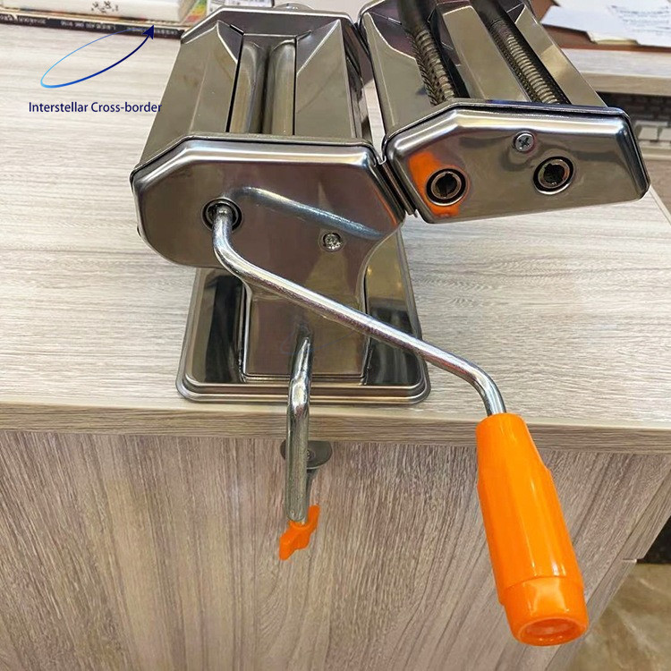 Stainless Steel Manual Noodle Maker  8Gear Adjustable Dough Press, Detachable for Dumpling Skin & No