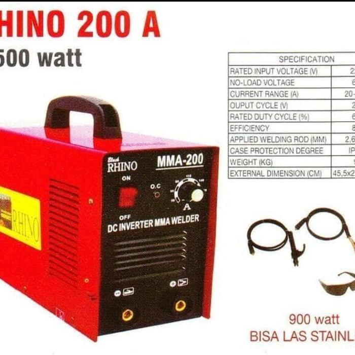 Mesin Trapo Las Listrik inverter RHINO MMA 200A Dan MMA 160A - MMA 200