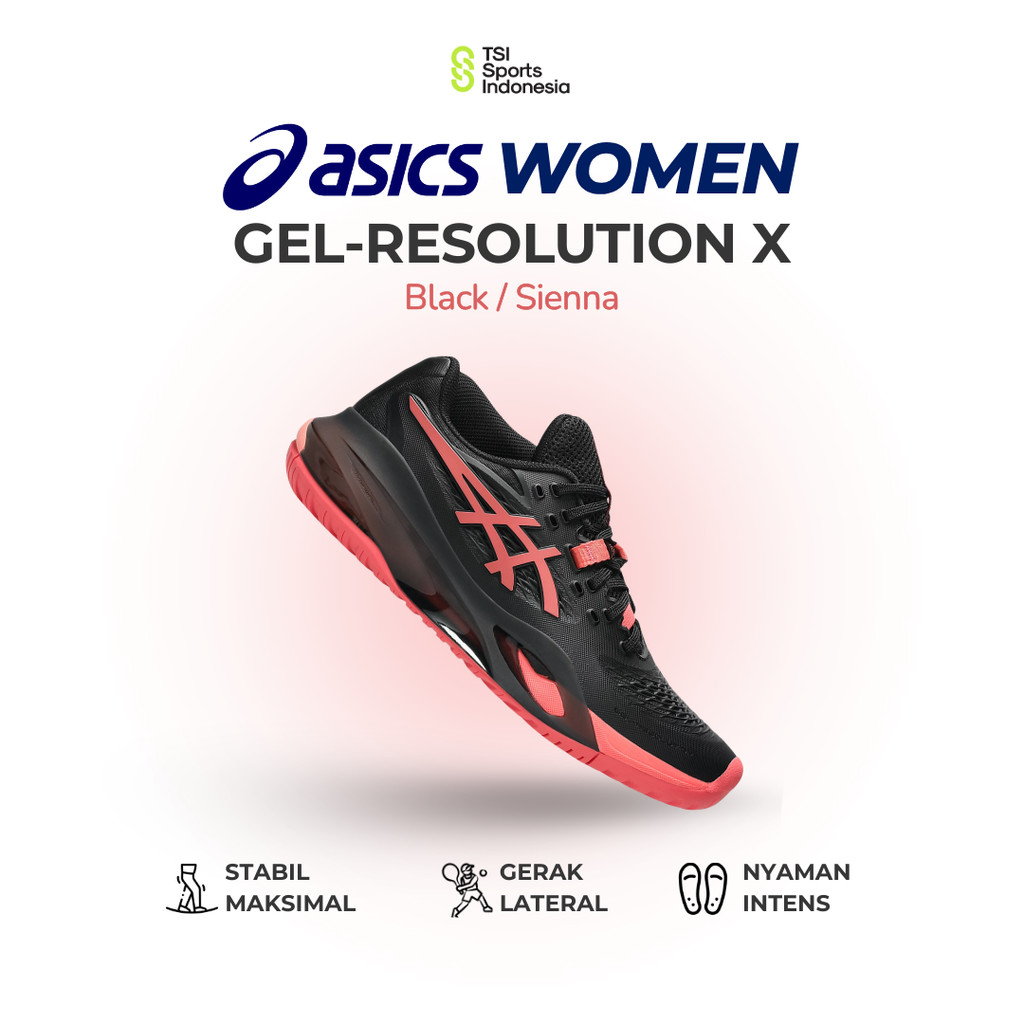 Sepatu Tenis Wanita Asics GEL-RESOLUTION X WOMEN / BLack Sienna / Tennis Shoes