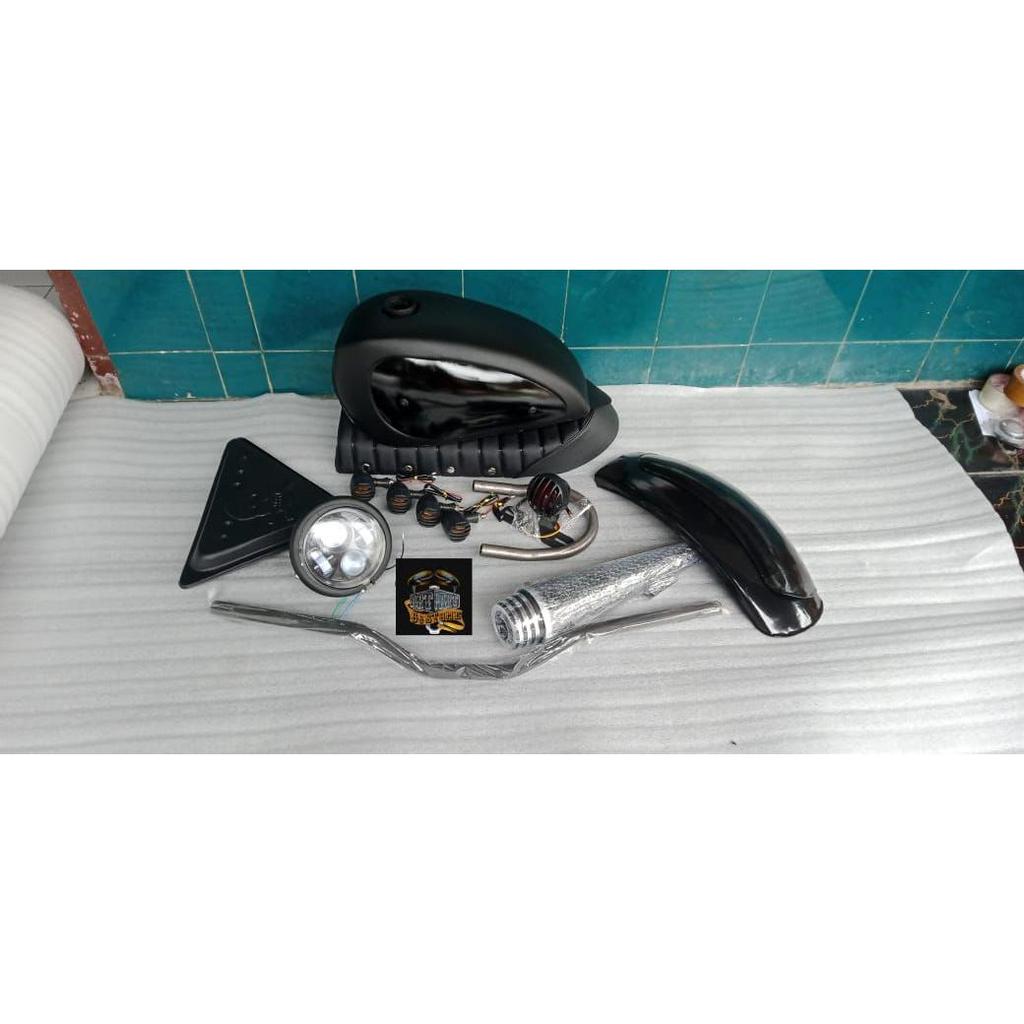 Paket Tangki motor Paket set Body Custom Thunder Tiger Megapro CB GL100 byson dan Scorpio / Paket Ja
