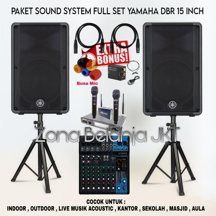 Paket Sound System Indoor Outdoor Full Set Yamaha DBR 15 Inch Mixer Yamaha 10 Channel Garansi Origin