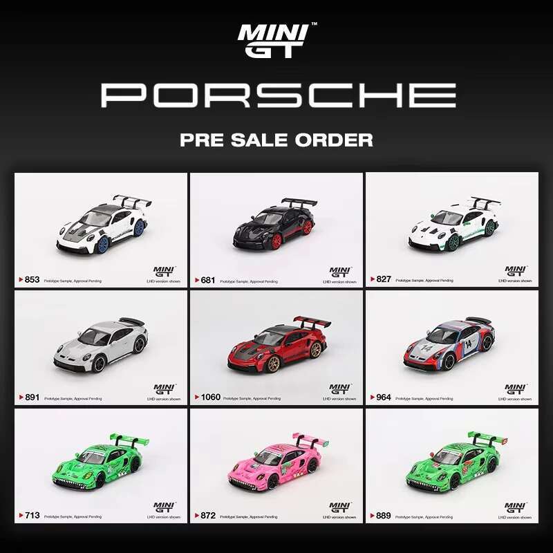 PreSale MINIGT 164 Porsche 911 992 GT3 R RS Dakar ecast Car Model Toys 1052 1060