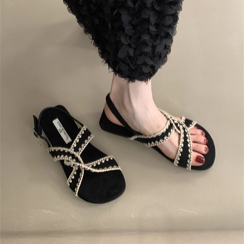 Sandal Cross-Jing Barefoot Roman Sandal Pantai Sandal Cross-Jing Barefoot Roman Sandal