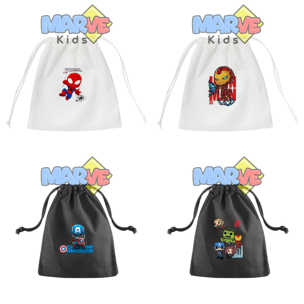 Pouch Bag Tas Anak Sekolah Avenger Marvel Goodie Bag Ulang Tahun Anak Goodiebag Birthday Souvenir