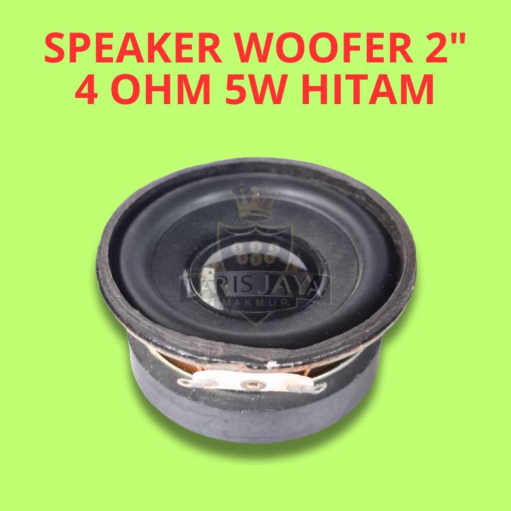 Speaker Woofer 2 Inch Polos 4 Ohm Hitam Untuk Sistem Audio Kecil