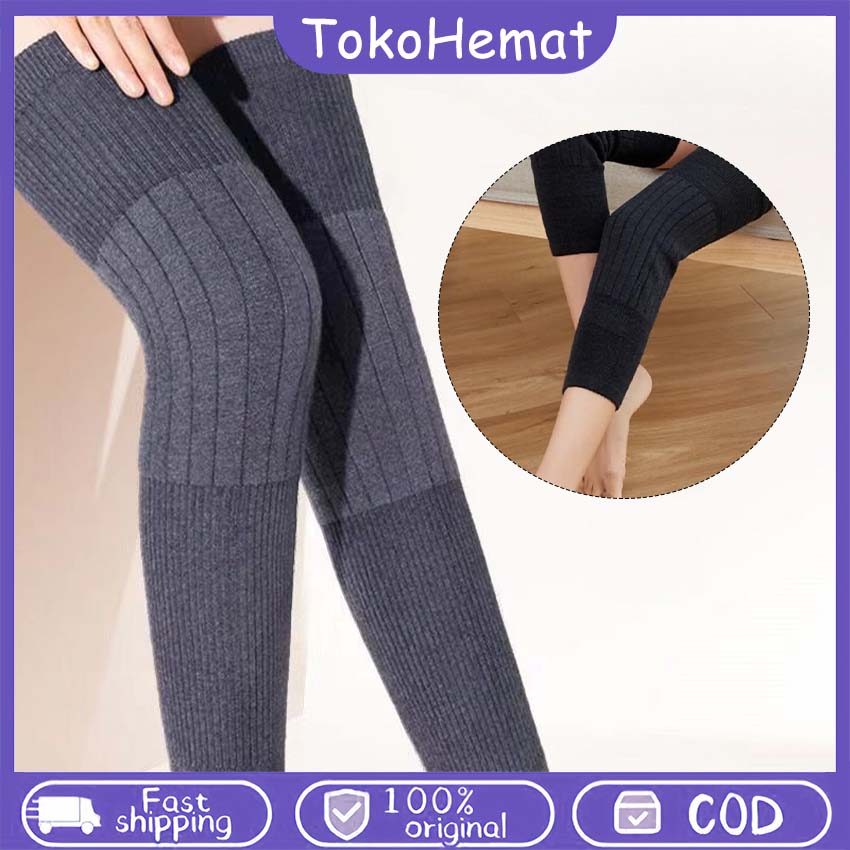 Pelindung Lutut Lansia Extra Large Penghangat Kaki Tebal Anti Dingin Kaus Lutut Panjang Unisex untuk