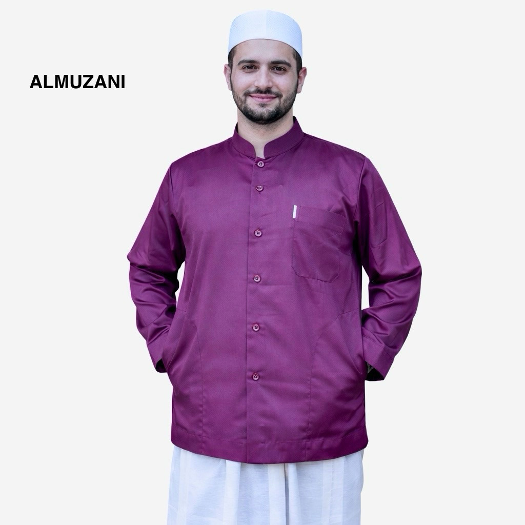 DISKON  GROSIR Baju Koko Almahi Saku Samping Kerah Sanghai Muslim Pria Dewasa