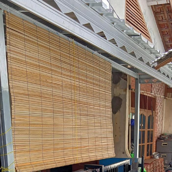 tirai/krey Kerai kerei bambu sawit jendela tarik hotel jepang - natural, L 1m x T 2m