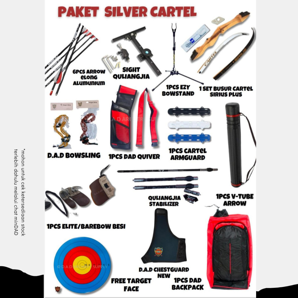 PROMO PAKET STANDAR BOW " SILVER " / PANAHAN BOW SET CARTEL