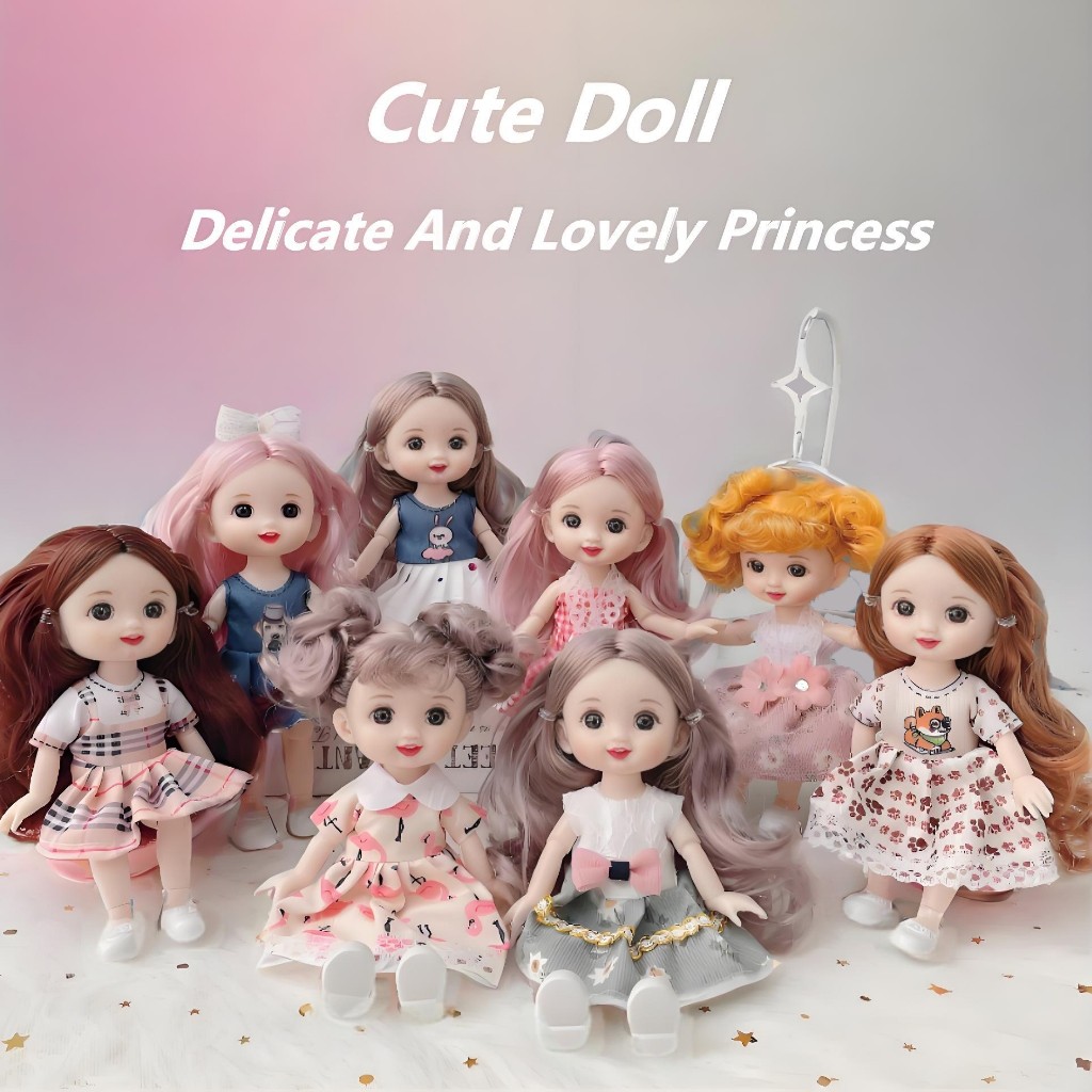 NEW PRODUCT 17CM BONEKA YUNA BJD DOLL TOYS SENDI FLEKSIBEL PRINCESS GIRLS MINI CUTE HADIAH BUAT