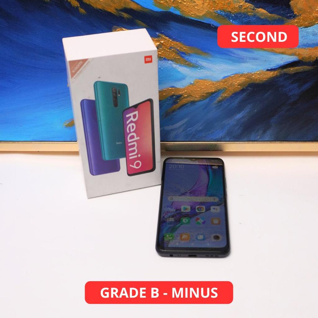 XIAOMI REDMI 9 3/32 GB GRADE B - MINUS HP SECOND ORIGINAL SINAR MUTIARA CELL