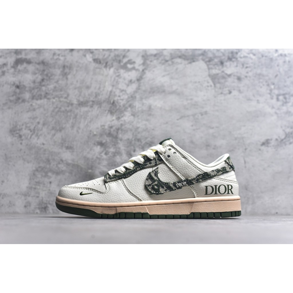 SB Dunk Low x Dior Hijau Camo Pure Original COD Stok Baru