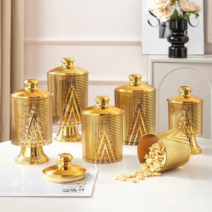 Toples Mewah Besar Aesthetic Emas Toples Kedap UdaraToples Kerupuk Aesthetic Jumbo Toples Kedap Udar