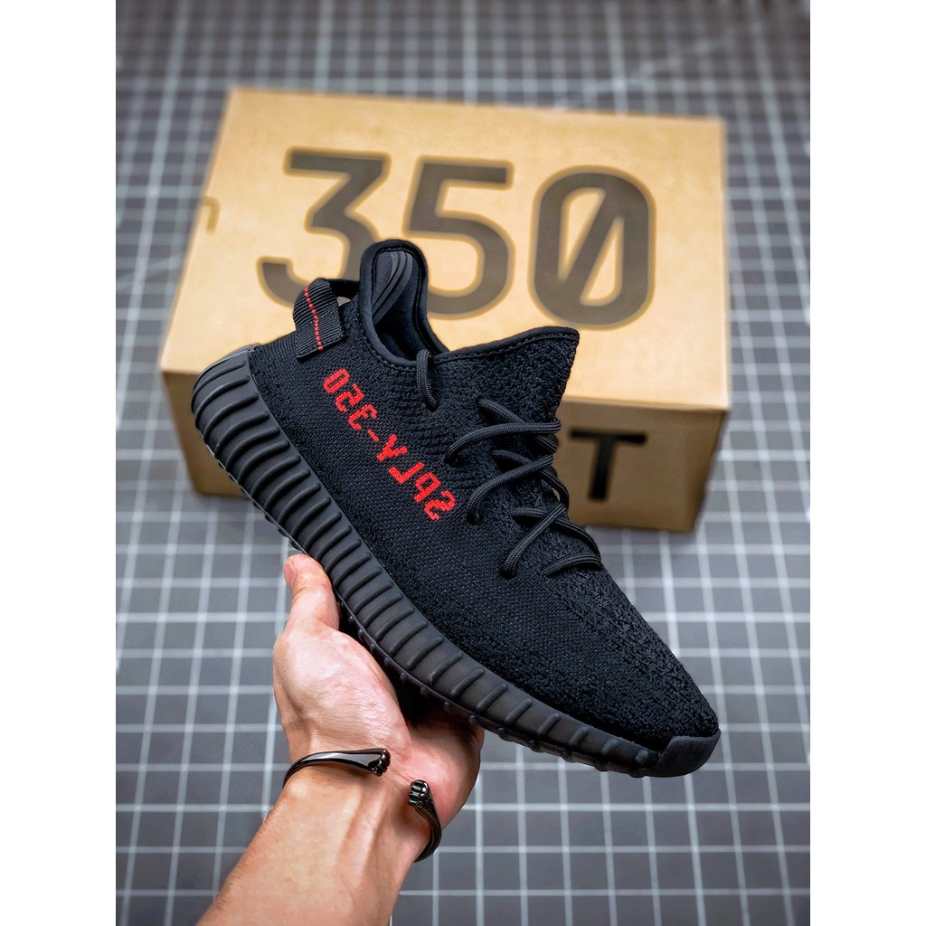 Adidas Yeezy 350 V2 Black Red Original Sepatu  Hadiah Couple