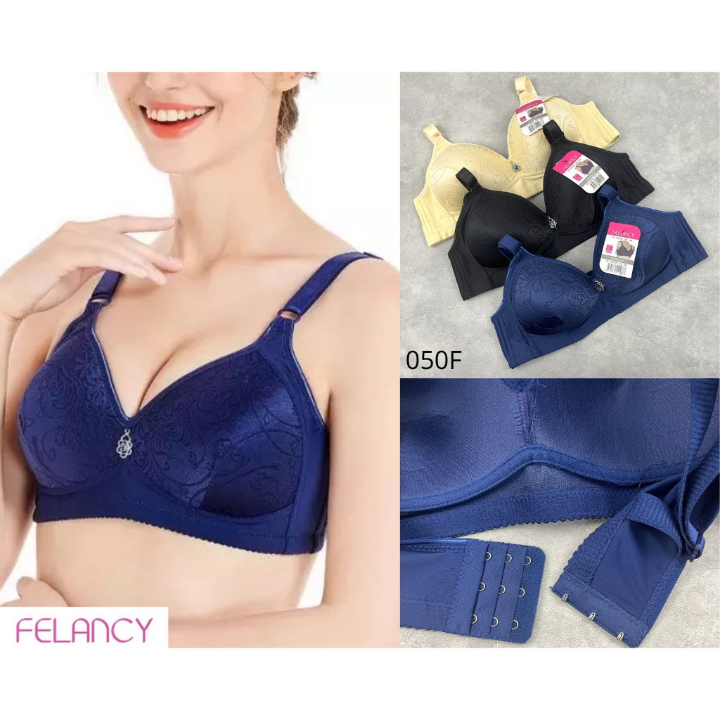 Bra Wanita Tanpa Kawat FELANCY Full Cup Busa Tipis 38C 40C 42C Pakian Dalam Underwear 050F By Second