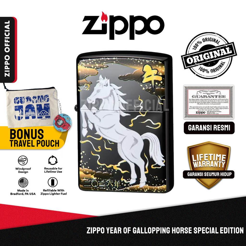 Zippo Year of Gallopping Horse Special Edition ZA-6-3 | Garansi Lifetime | Original USA