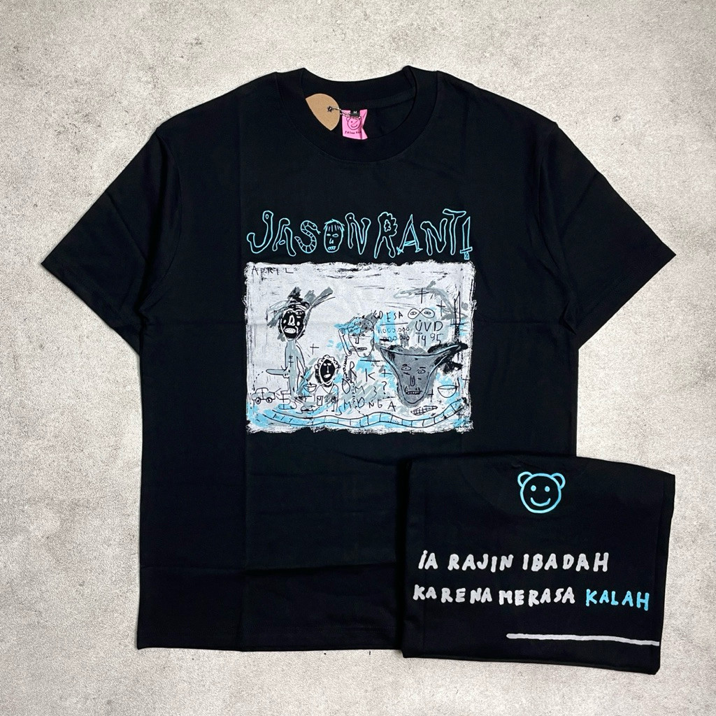 Kaos Casual Jason Ranti - Rajin Ibadah | Tshirt Black Original Merchandise