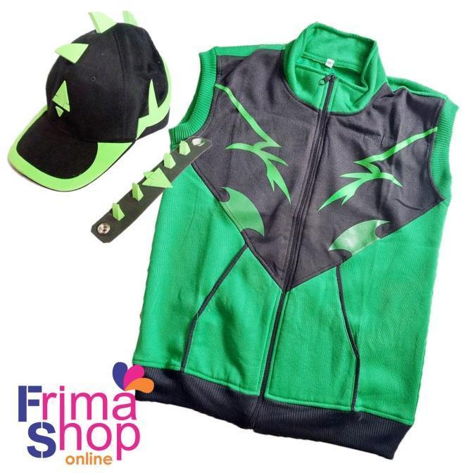 PAKET KOSTUM BOBOIBOY DURI GLOW IN THE DARK - TOPI ROMPI, M