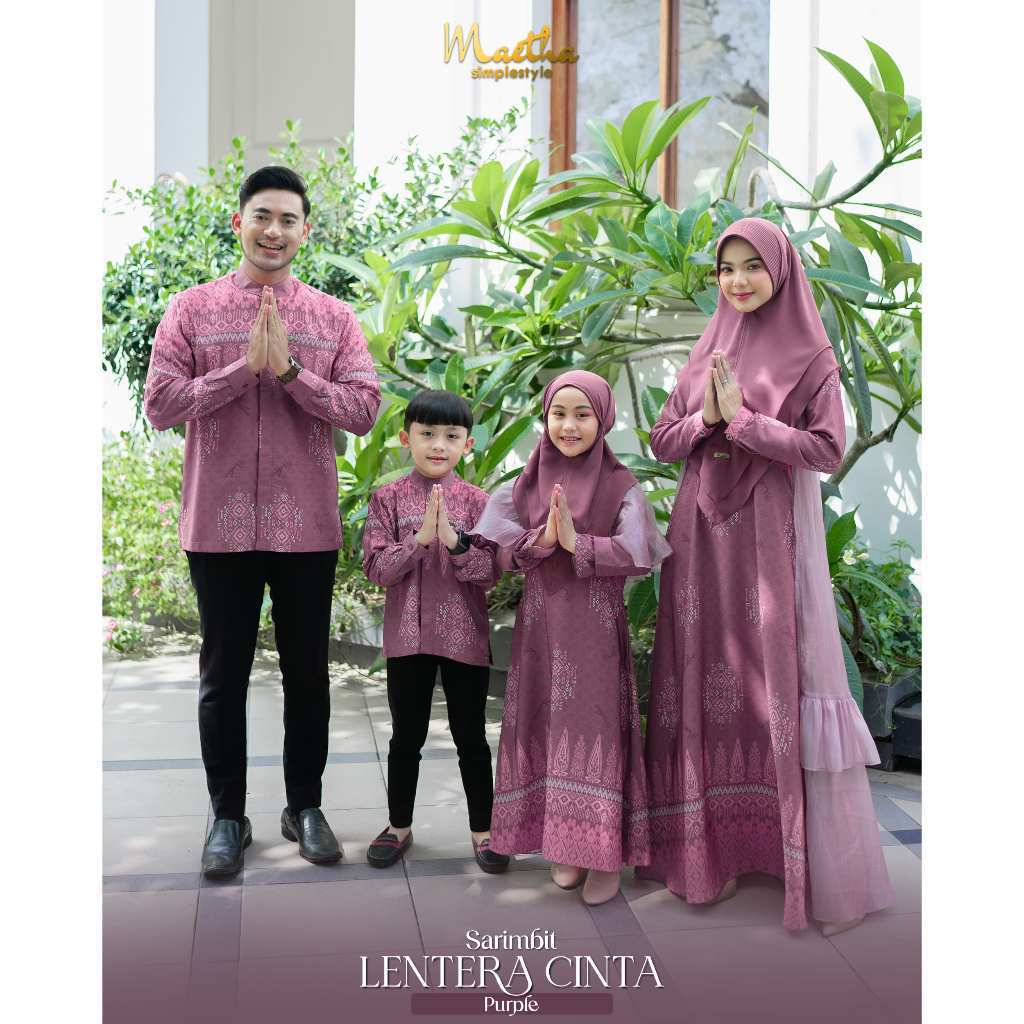 Sarimbit Keluarga Lebaran 2026 Couple Purple Lentera Cinta Series