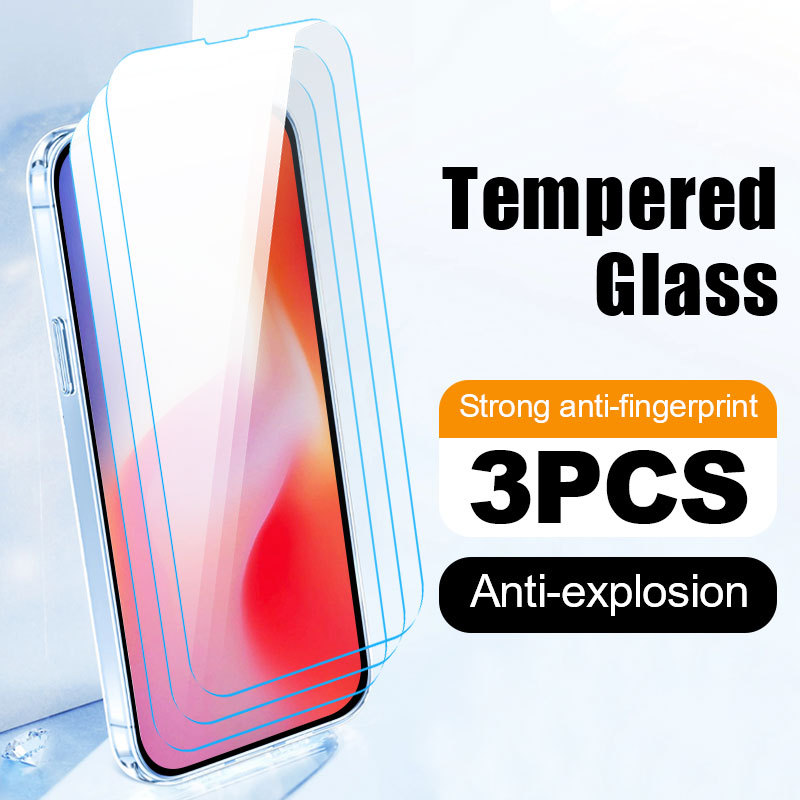 3pcs Tempered Glass Smartphone For iPhone 16 Pro Max 15 Phone Screen Protector Protective Film 14 Pl